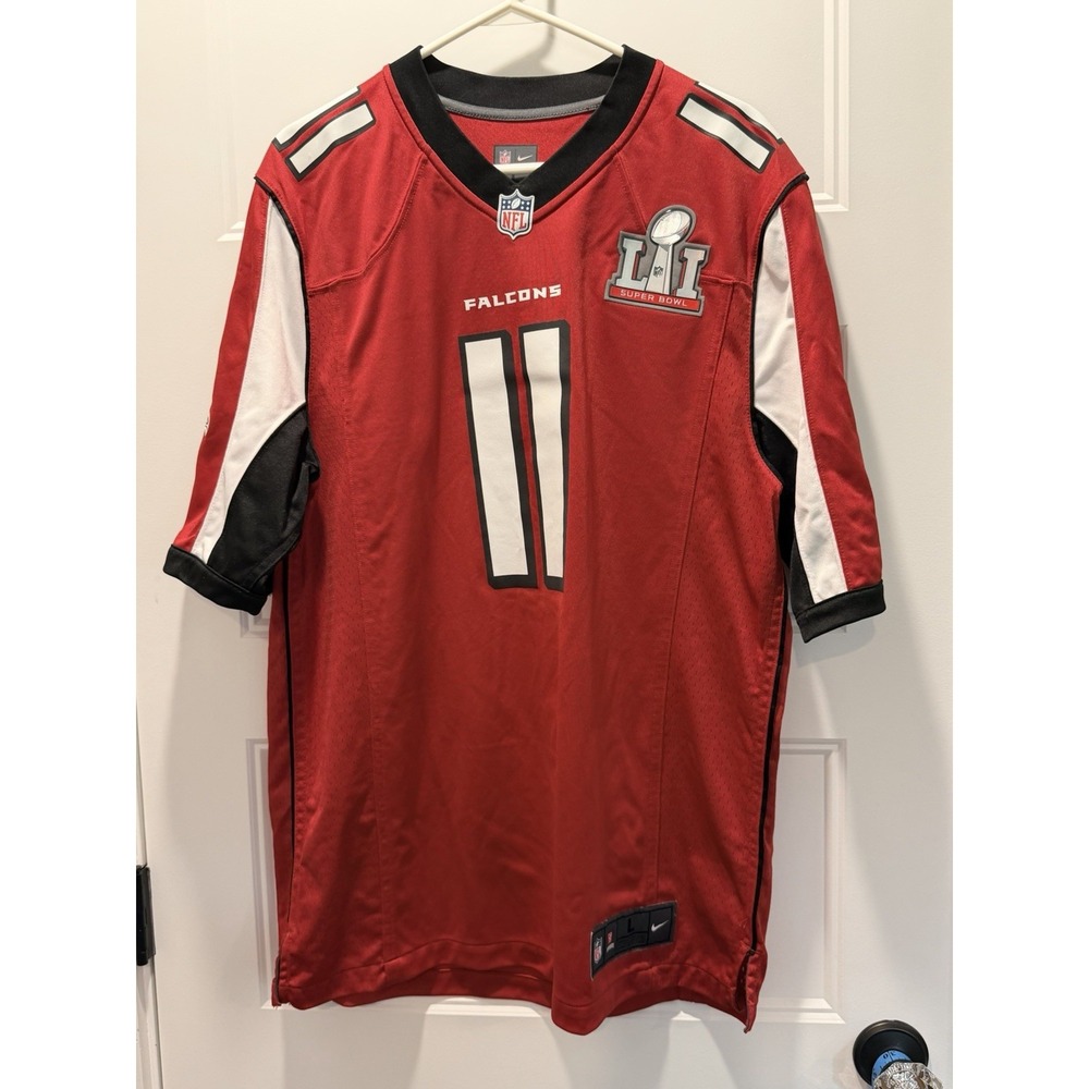 Nike Atlanta Falcons Julio Jones 11 Super Bowl LI Jersey Mens L Red On Field